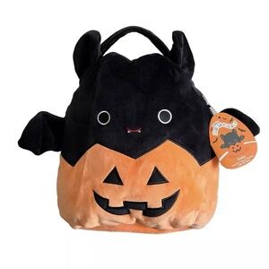 Squishmallows Emily 12in Treat Pail Bat Pumpkin Halloween Plush Bag Tote